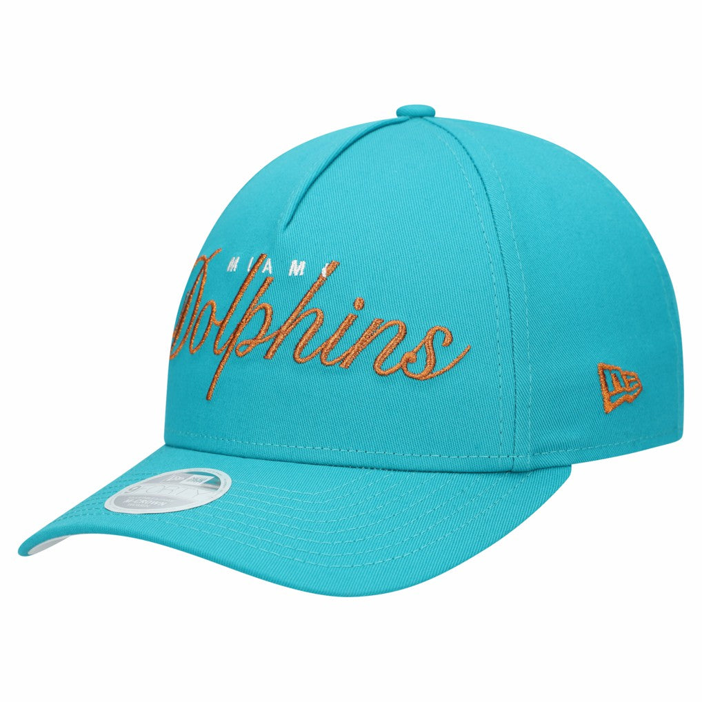 Miami Dolphins Women's Metallic 9FORTY M-Crown A-Frame Adjustable Hat | NFL US