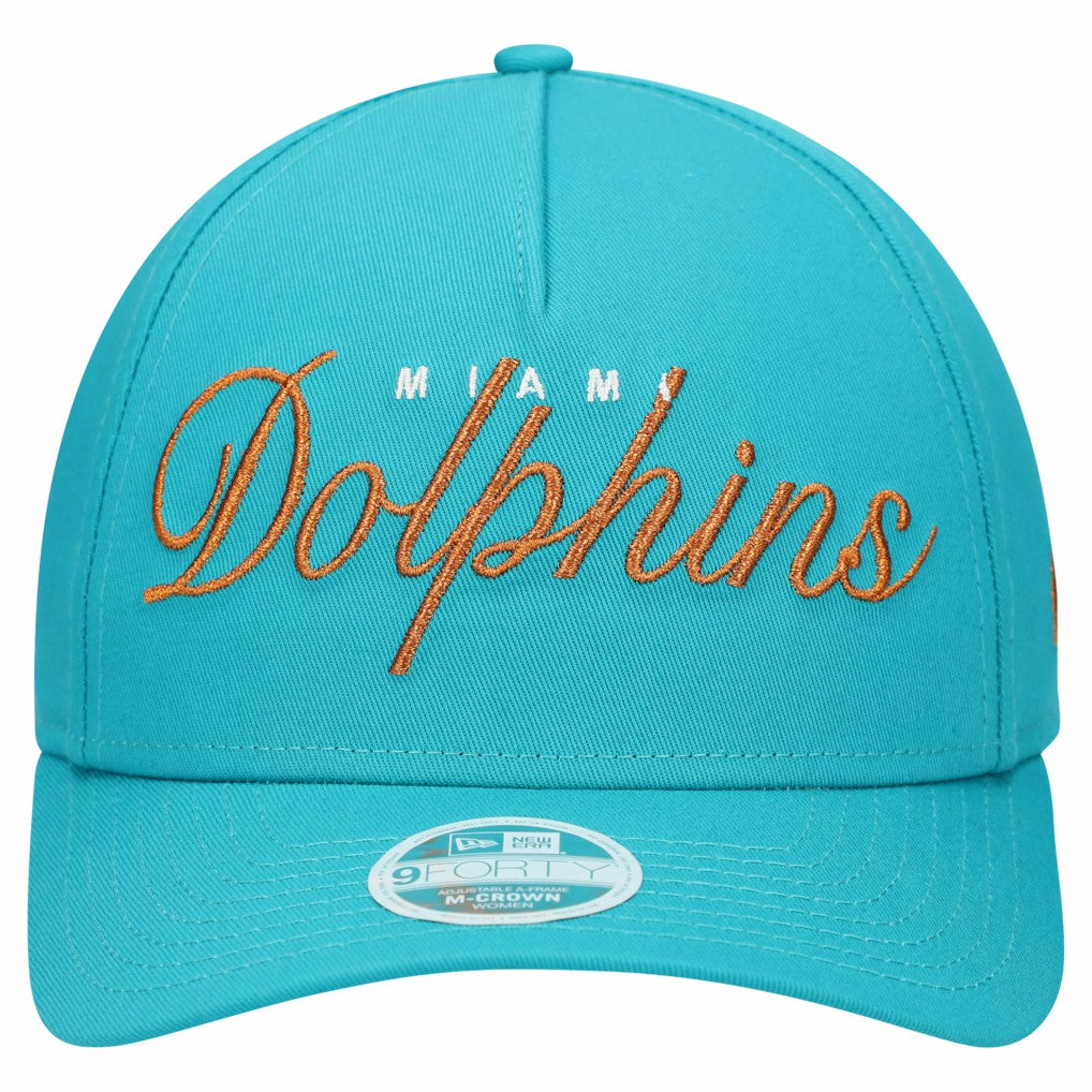 Miami Dolphins Women's Metallic 9FORTY M-Crown A-Frame Adjustable Hat | NFL US