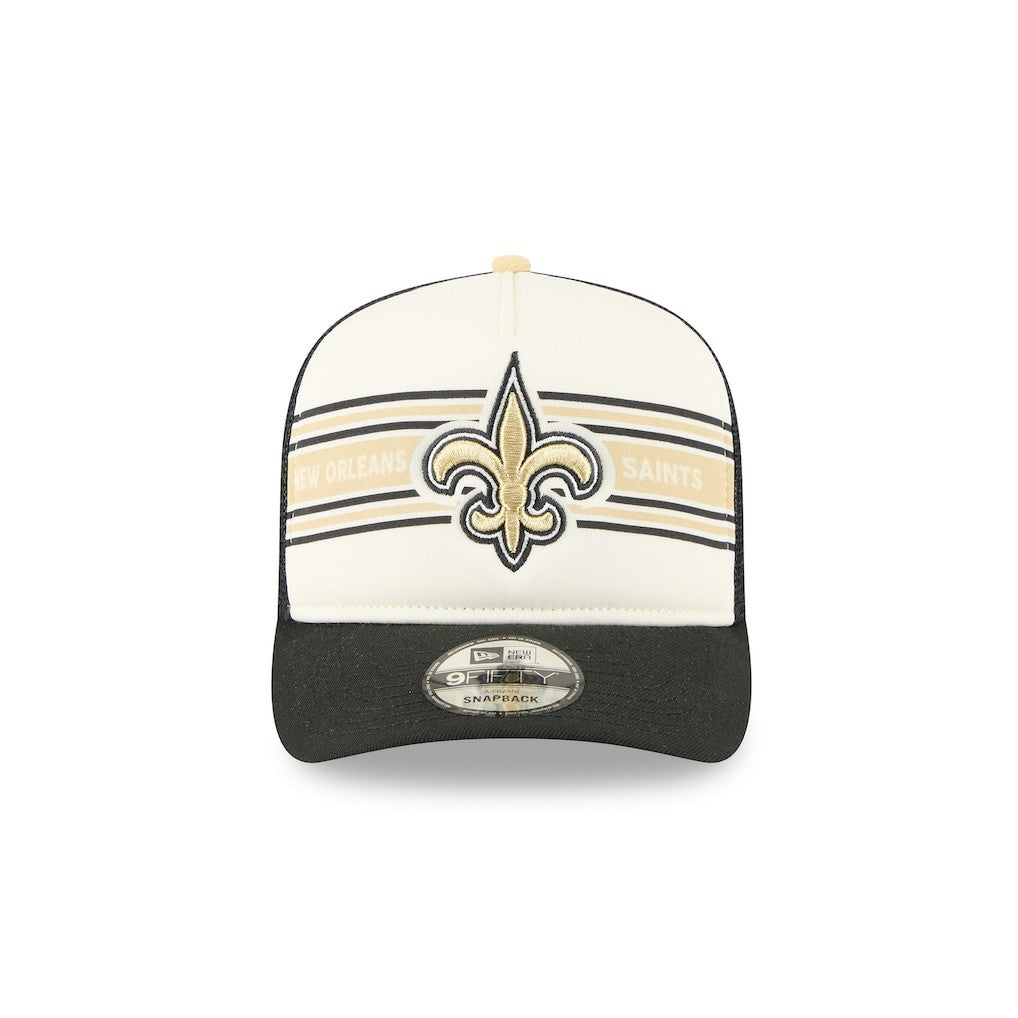 New Orleans Saints Banner A-Frame 9FIFTY Trucker Snapback Hat | NFL US