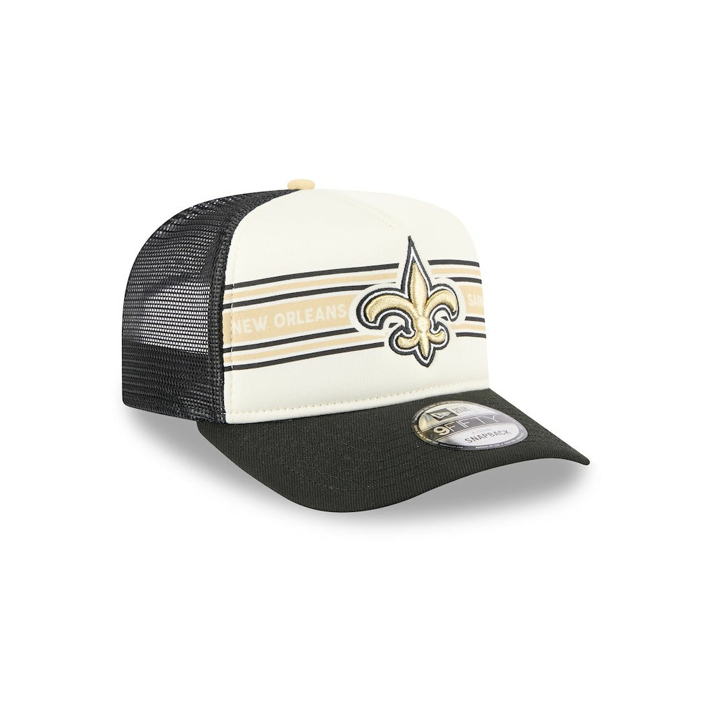 New Orleans Saints Banner A-Frame 9FIFTY Trucker Snapback Hat | NFL US