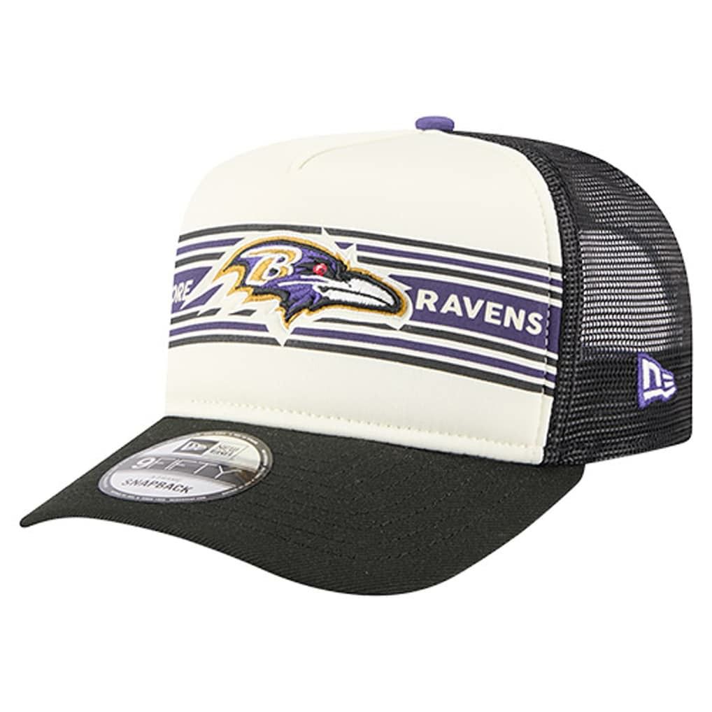 Baltimore Ravens Banner A-Frame 9FIFTY Trucker Snapback Hat | NFL New