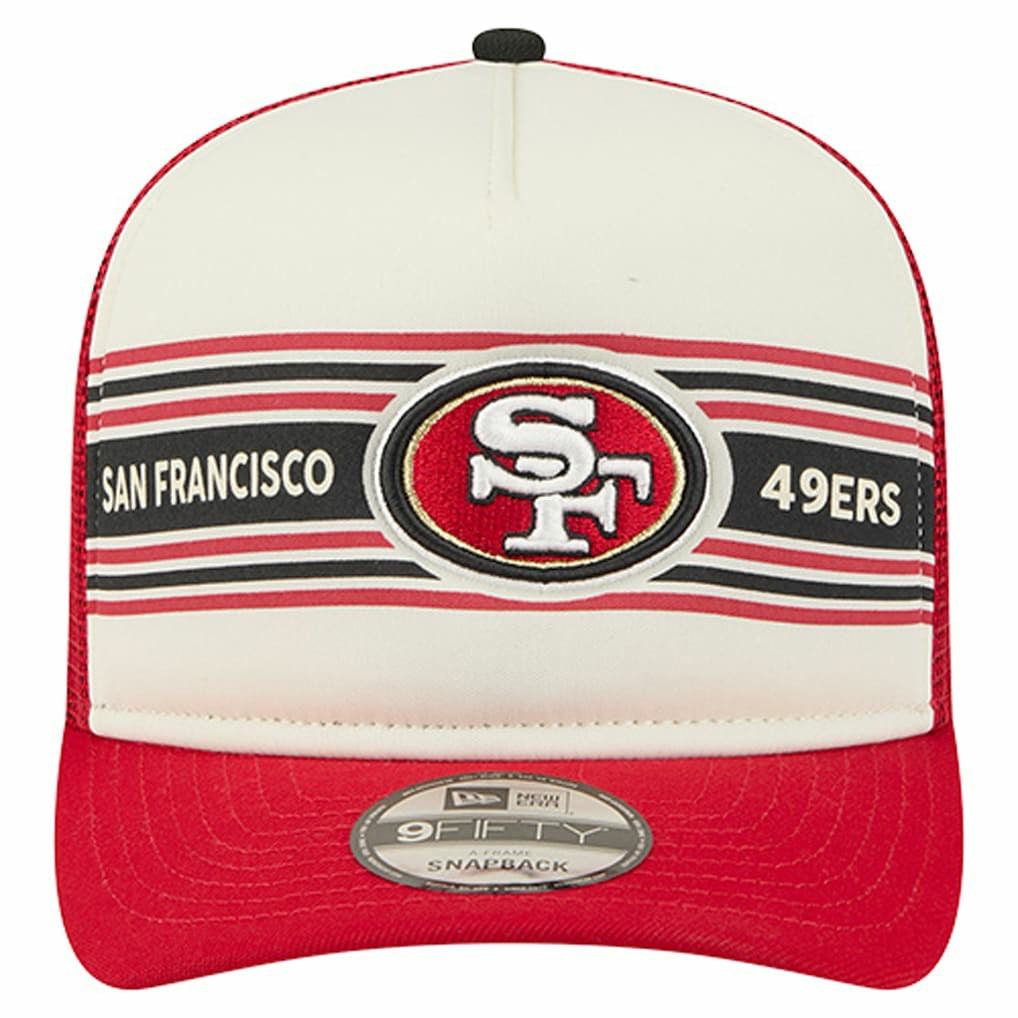 San Francisco 49ers Youth Banner 9FIFTY A-Frame Adjustable Trucker Hat | NFL Discount
