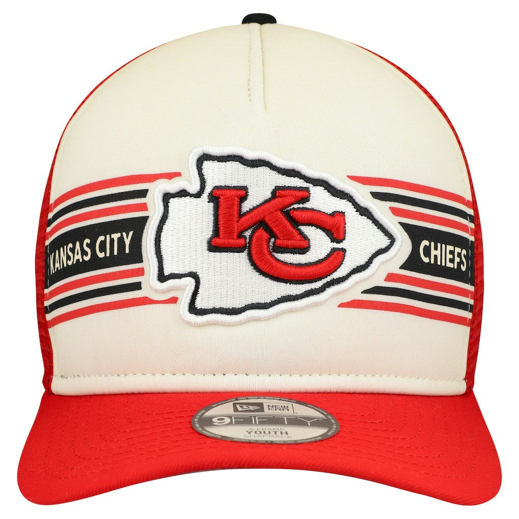 Kansas City Chiefs Youth Banner 9FIFTY A-Frame Adjustable Trucker Hat | NFL Sale