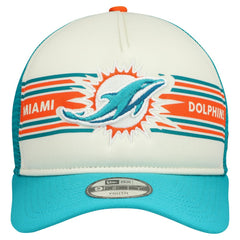 Miami Dolphins Youth Banner 9FIFTY A-Frame Adjustable Trucker Hat | NFL Outlet