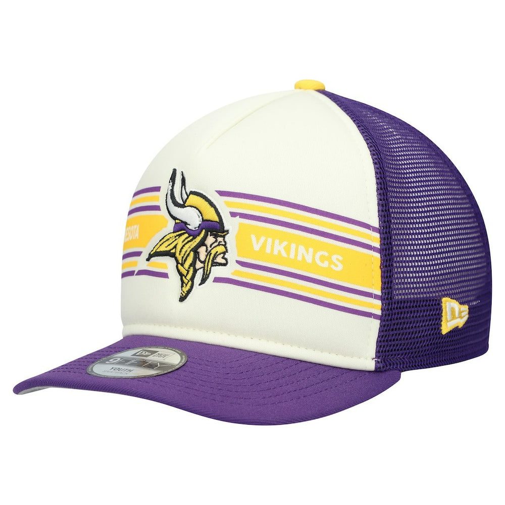 Minnesota Vikings Youth Banner 9FIFTY A-Frame Adjustable Trucker Hat | NFL Discount