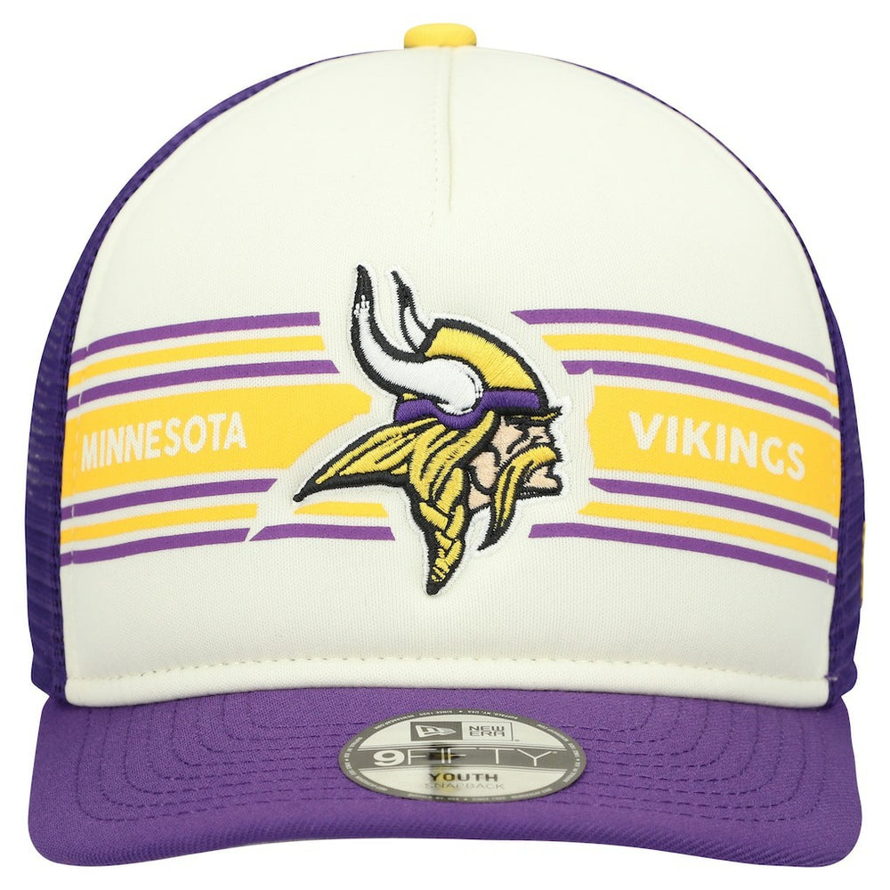 Minnesota Vikings Youth Banner 9FIFTY A-Frame Adjustable Trucker Hat | NFL Discount