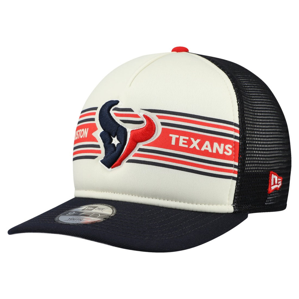 Houston Texans Youth Banner 9FIFTY A-Frame Adjustable Trucker Hat | NFL Sale
