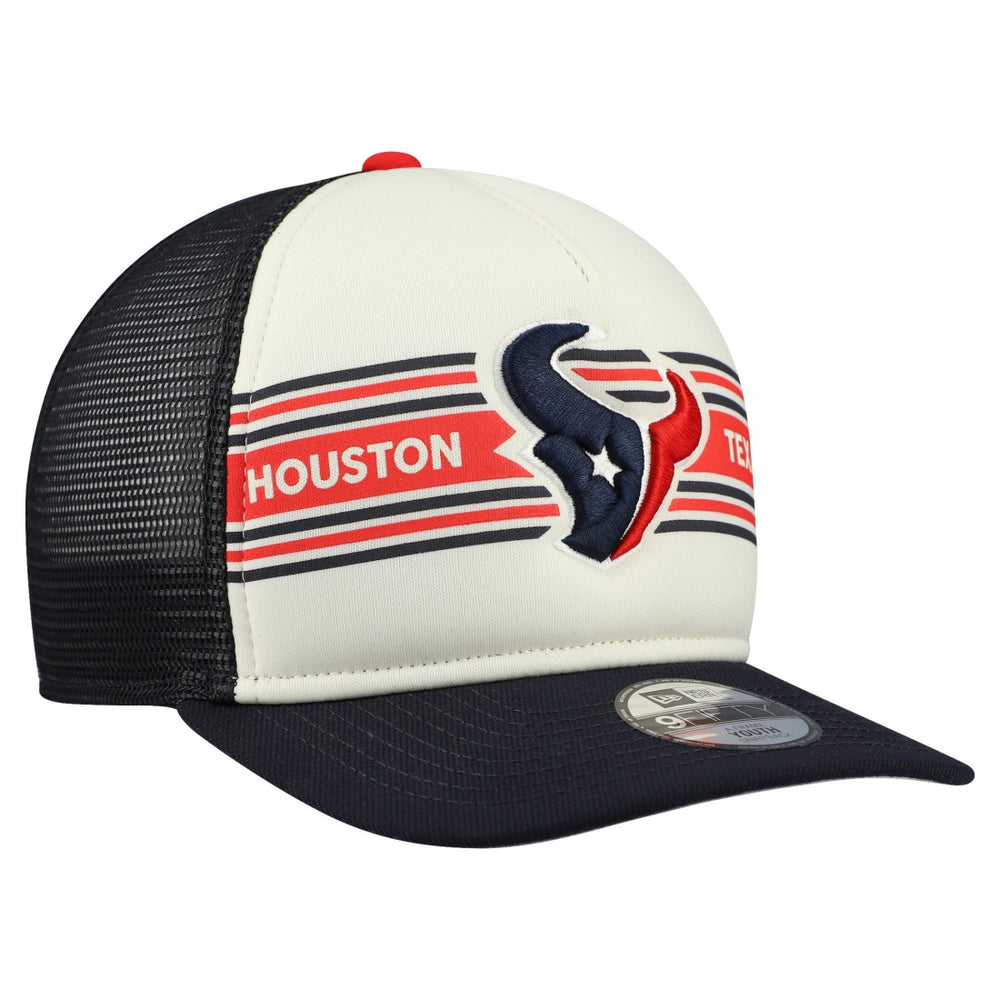 Houston Texans Youth Banner 9FIFTY A-Frame Adjustable Trucker Hat | NFL Sale