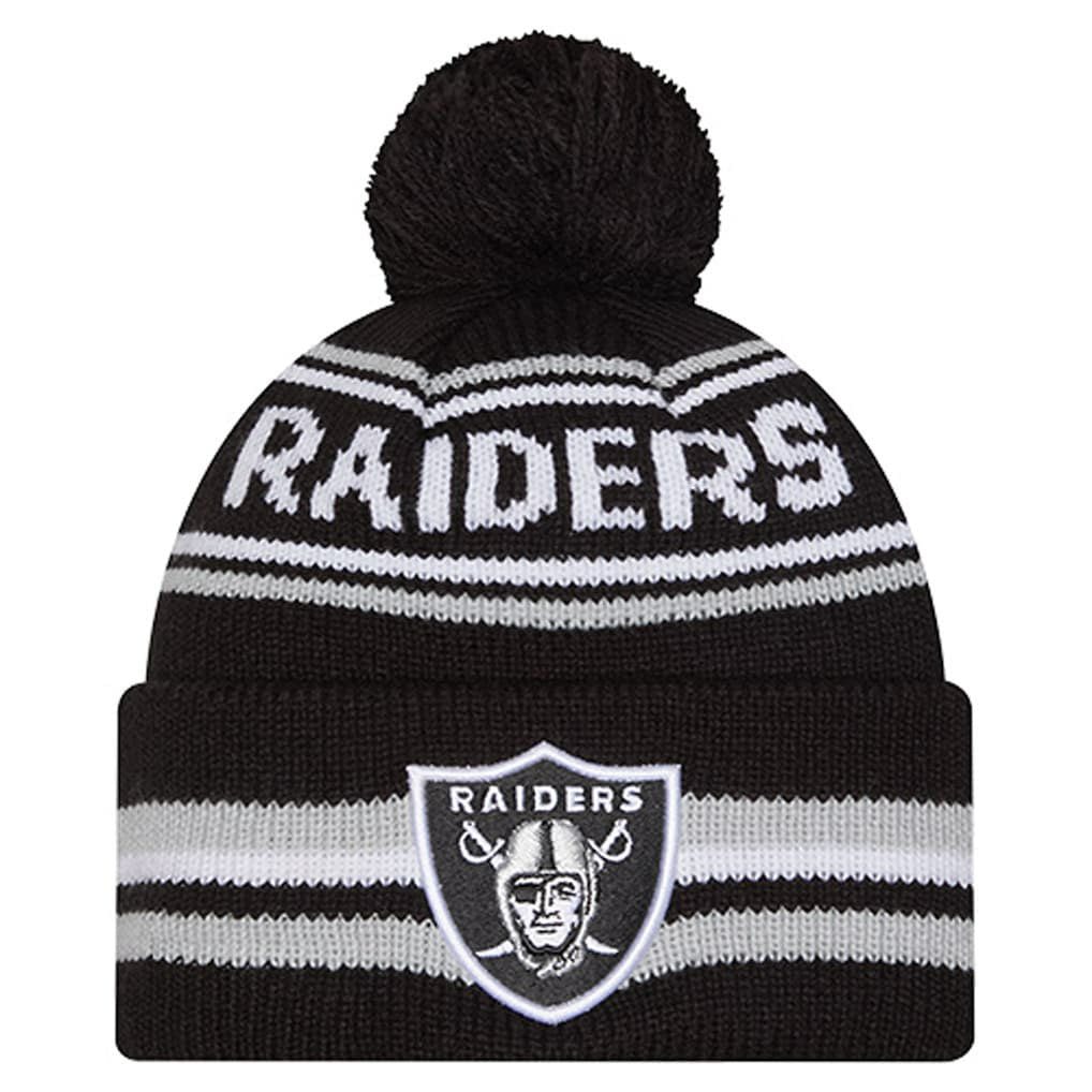 Las Vegas Raiders Youth Classic Cuffed Knit Hat with Pom | NFL Near me