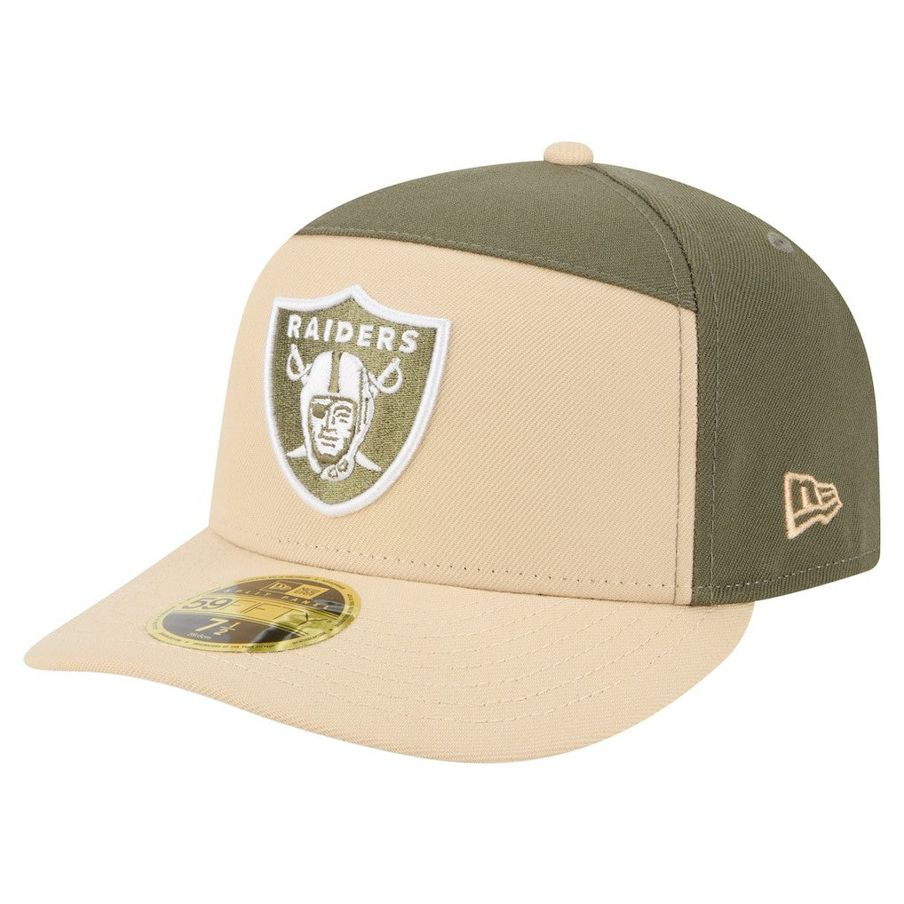 Las Vegas Raiders Two-Tone Color Pack Split Panel 59FIFTY Fitted Hat | NFL New