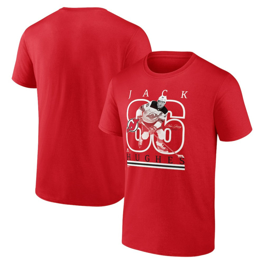 Jack Hughes New Jersey Devils Fanatics Authentic Stack Name & Number T-Shirt -  NHL T-shirts
