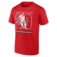 Sebastian Aho Carolina Hurricanes Fanatics Authentic Stack Name & Number T-Shirt -  NHL T-shirts