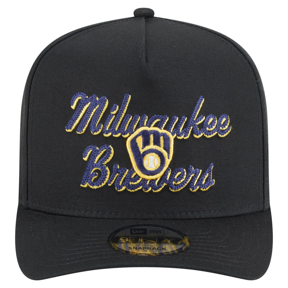 Milwaukee Brewers New Era Chainstitch 9FIFTY A-Frame Snapback Hat - MLB Hats