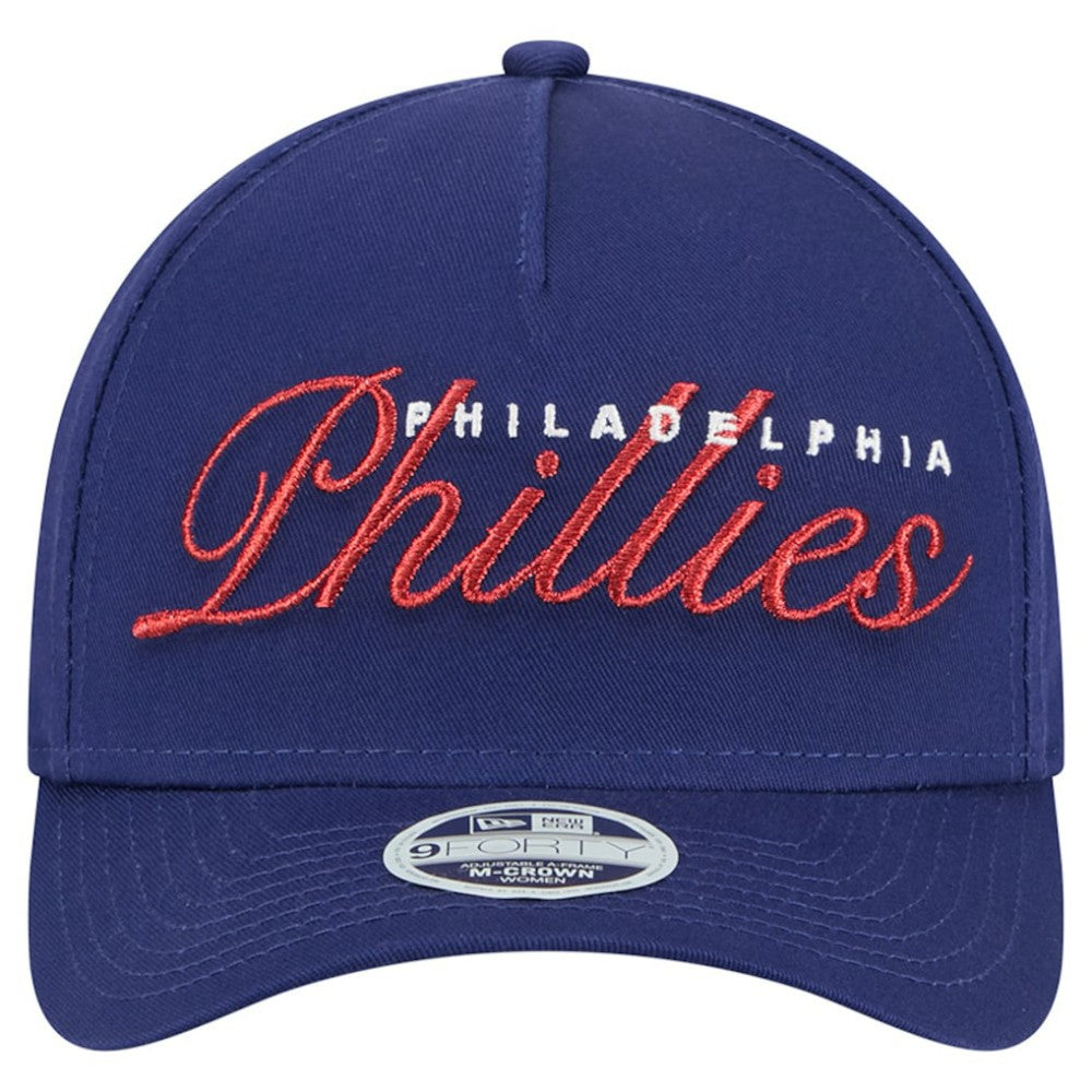 Philadelphia Phillies New Era Women's Metallic A-Frame 9FORTY Adjustable Hat - MLB Hats