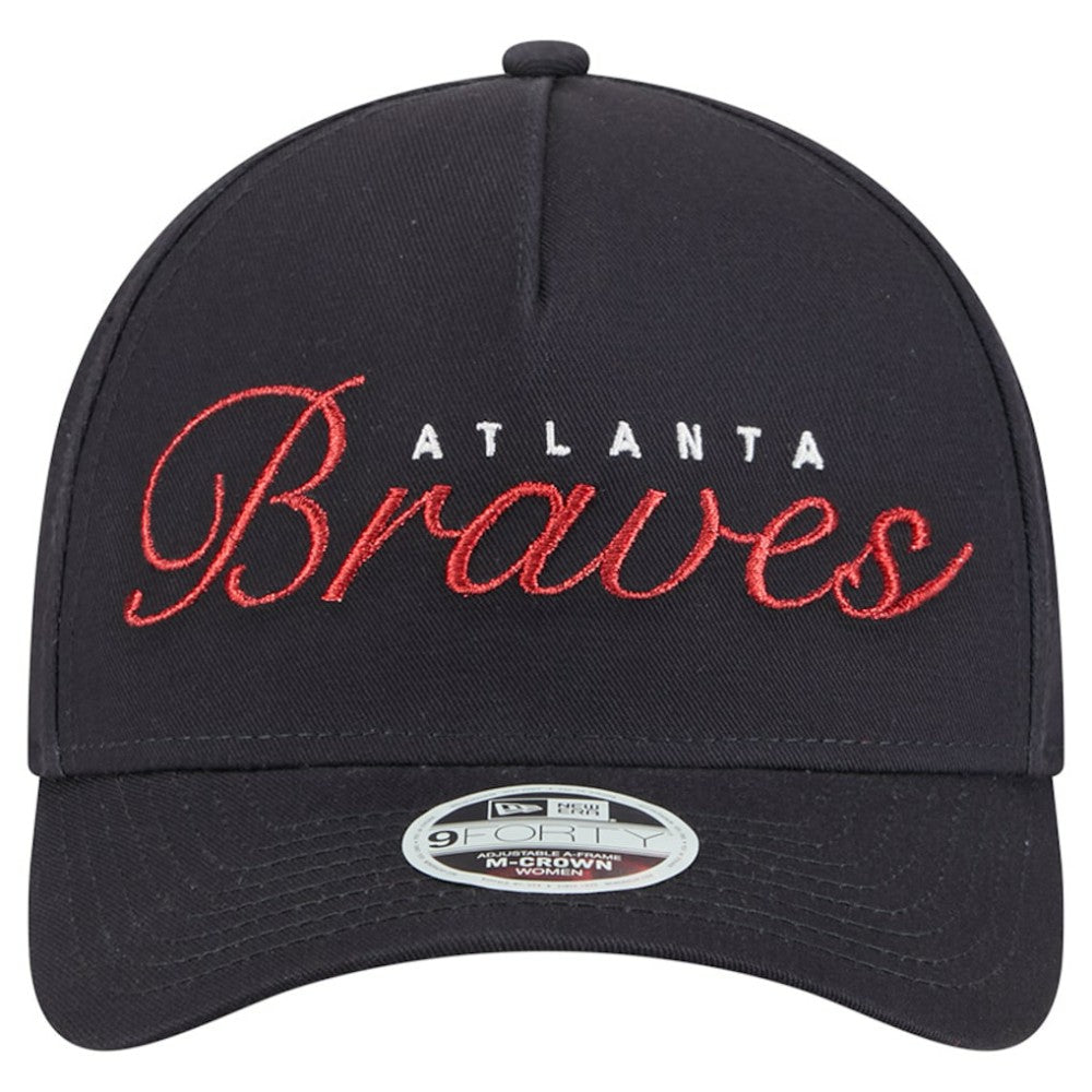 Atlanta Braves New Era Women's Metallic A-Frame 9FORTY Adjustable Hat - MLB Hats