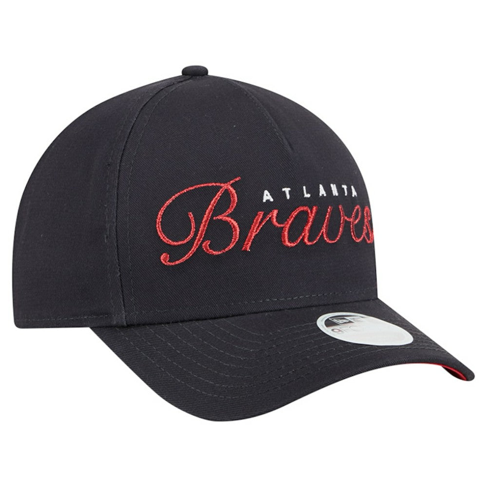 Atlanta Braves New Era Women's Metallic A-Frame 9FORTY Adjustable Hat - MLB Hats