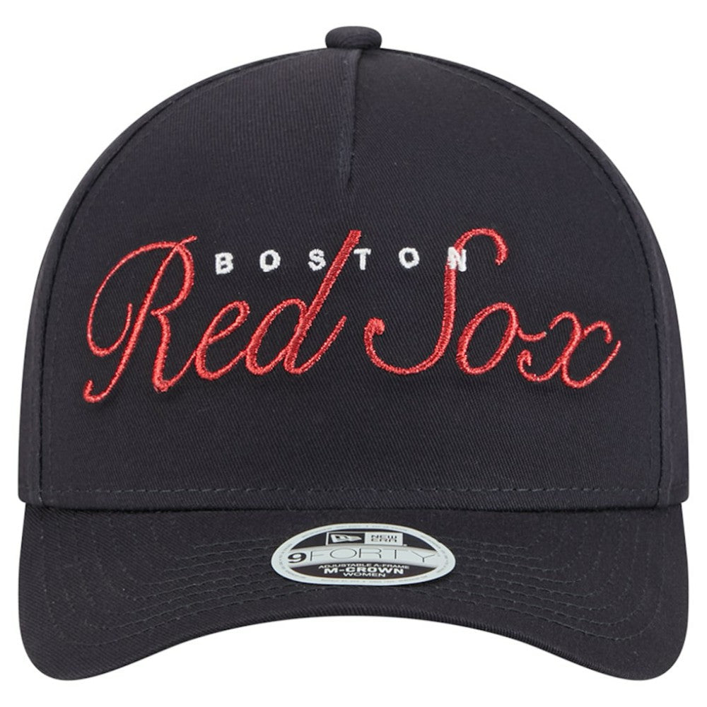 Boston Red Sox New Era Women's Metallic A-Frame 9FORTY Adjustable Hat - MLB Hats