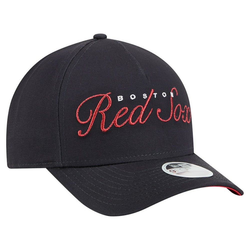 Boston Red Sox New Era Women's Metallic A-Frame 9FORTY Adjustable Hat - MLB Hats