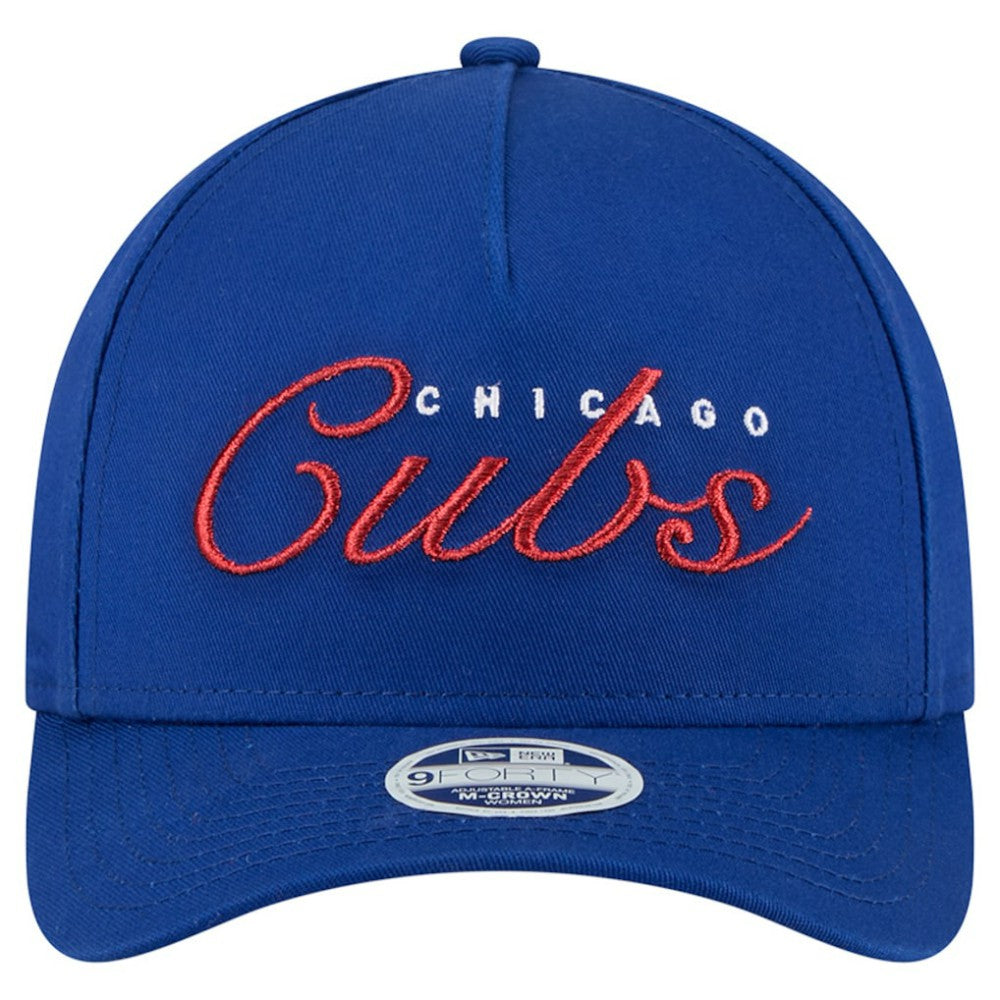 Chicago Cubs New Era Women's Metallic A-Frame 9FORTY Adjustable Hat - MLB Hats