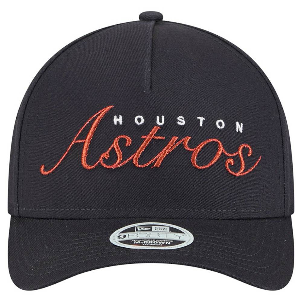 Houston Astros New Era Women's Metallic A-Frame 9FORTY Adjustable Hat - MLB Hats