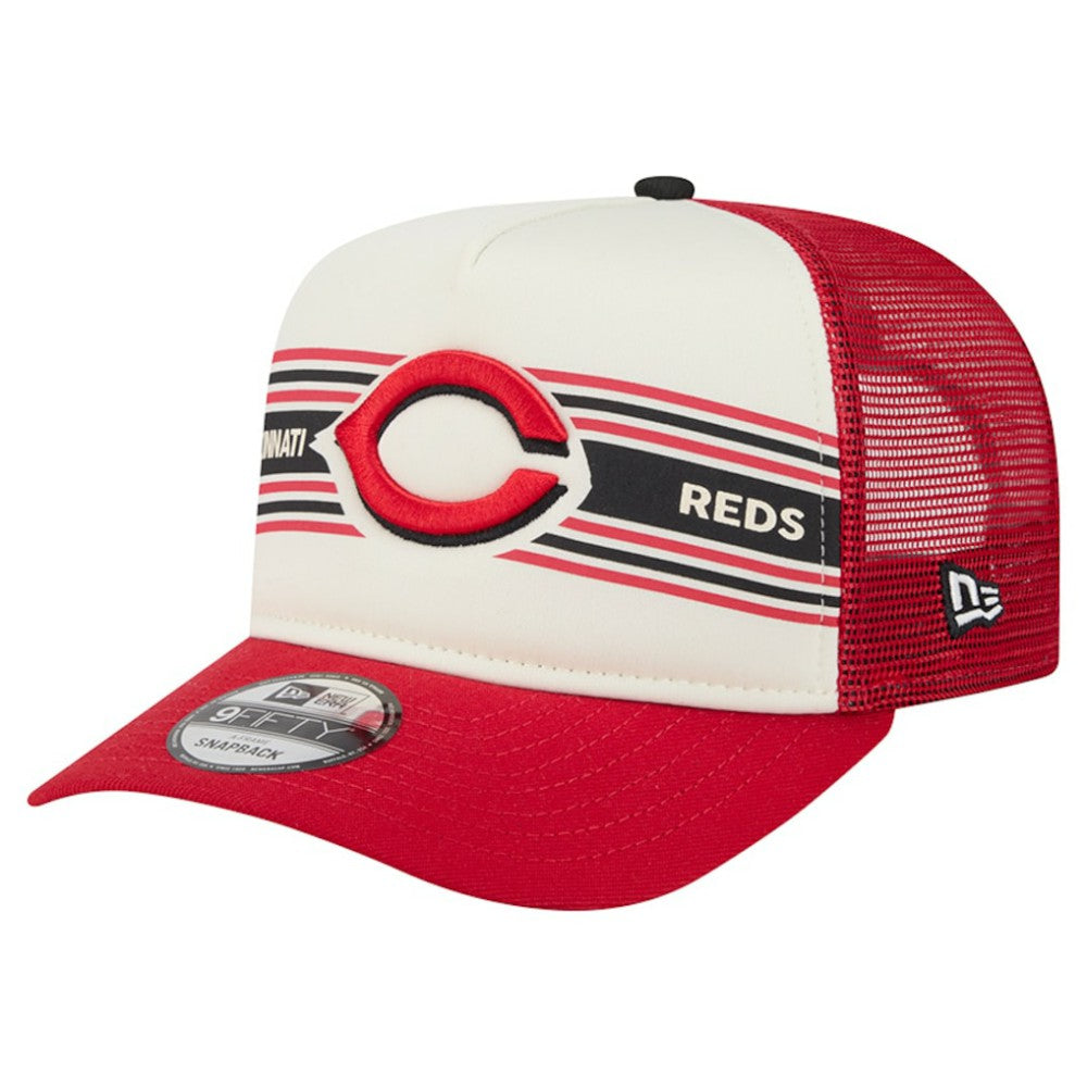 Cincinnati Reds New Era Banner A-Frame 9FIFTY Trucker Snapback Hat - MLB Hats