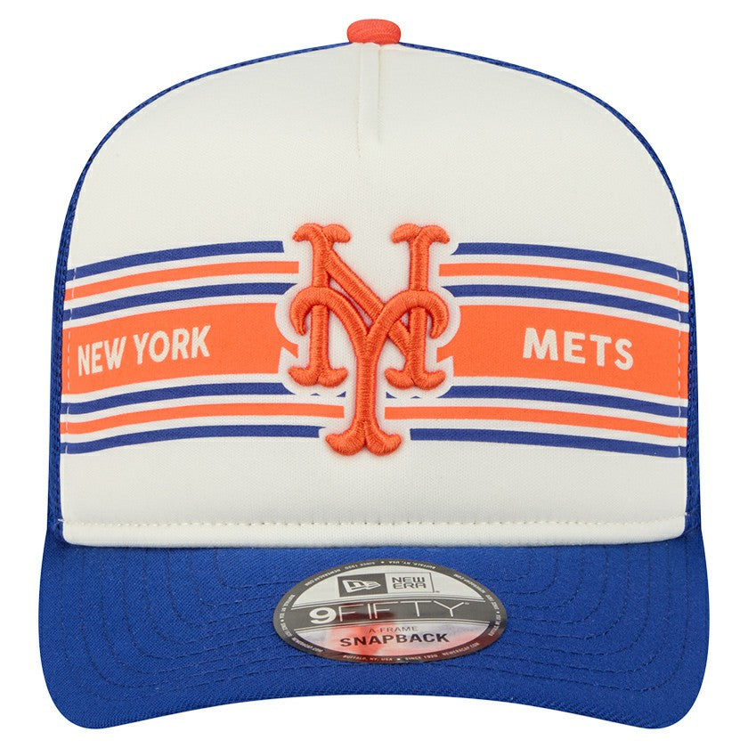 New York Mets New Era Banner A-Frame 9FIFTY Trucker Snapback Hat - MLB Hats