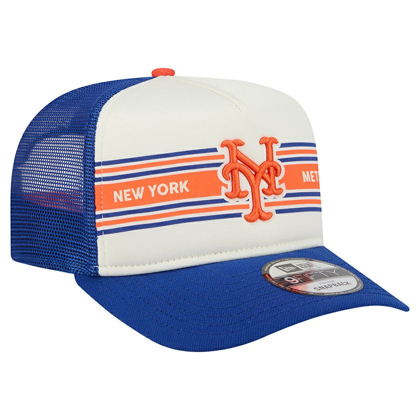 New York Mets New Era Banner A-Frame 9FIFTY Trucker Snapback Hat - MLB Hats