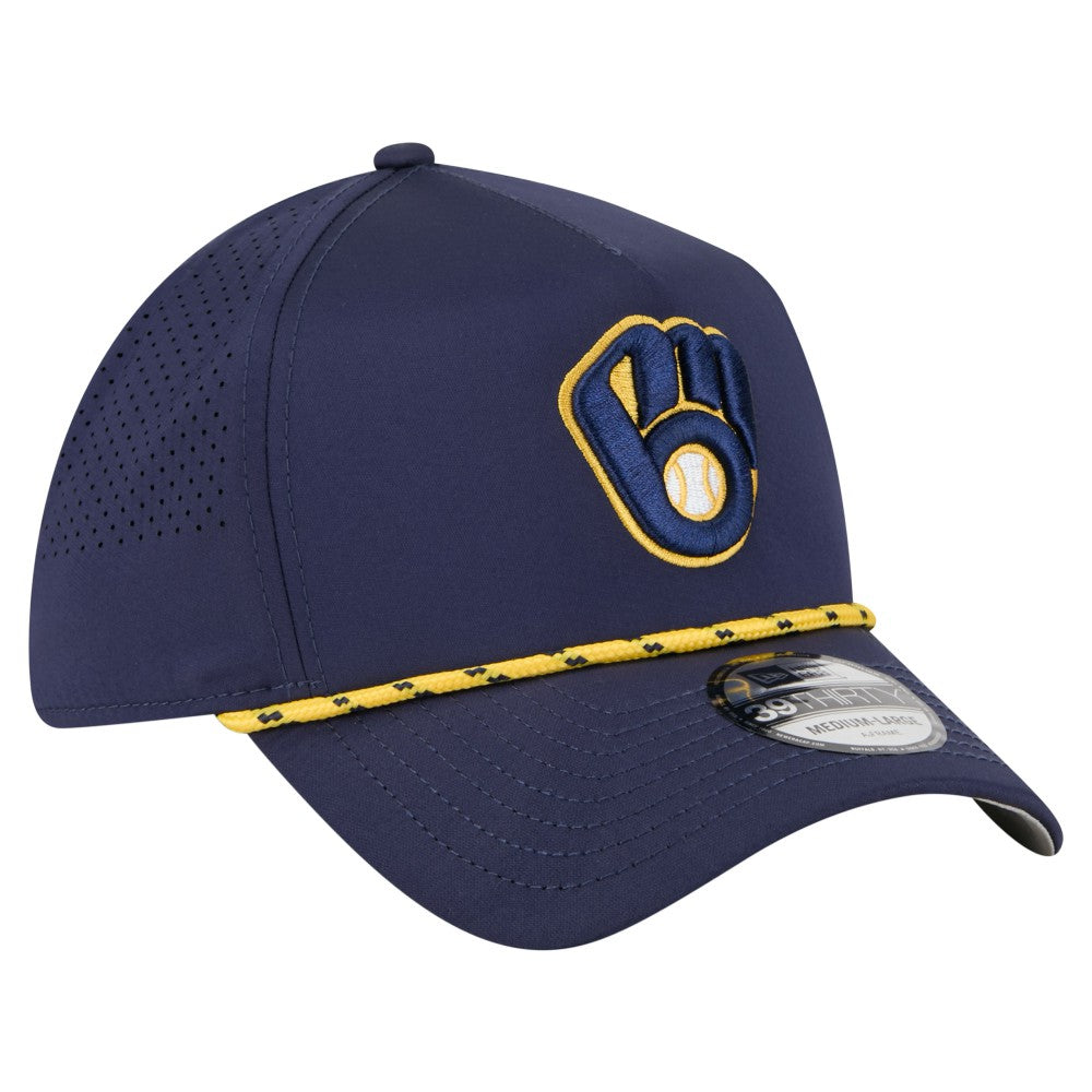 Milwaukee Brewers New Era 39THIRTY A-Frame Perforated Flex Hat - MLB Hats