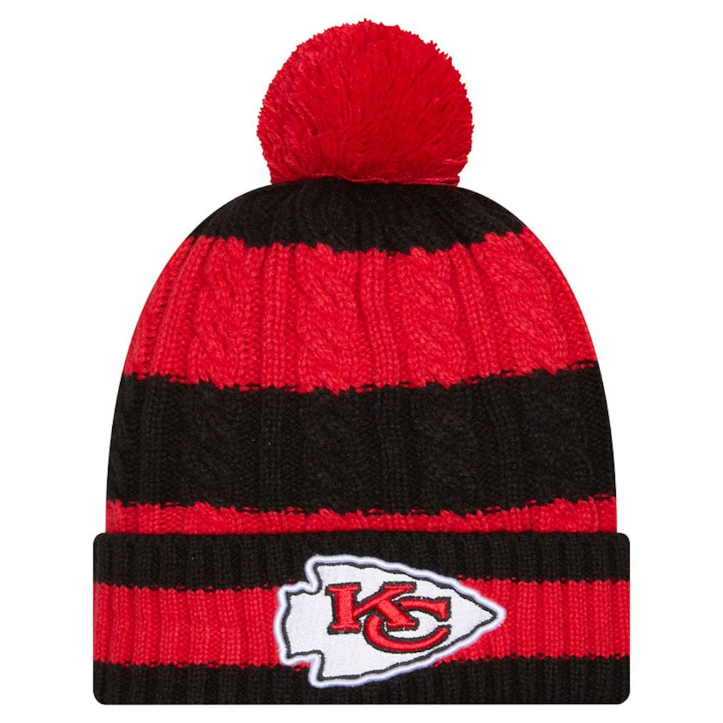 Kansas City Chiefs Women's Braided Cuffed Knit Hat with Pom | NFL US