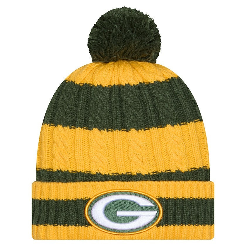 Green Bay Packers Women's Braided Cuffed Knit Hat with Pom | NFL On sale