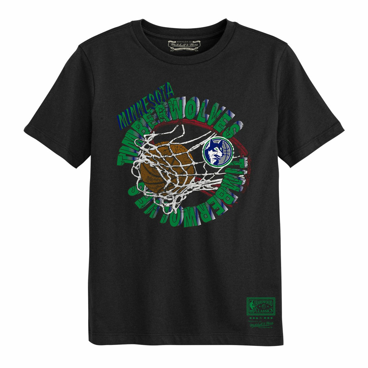 Black Minnesota Timberwolves Preschool In The Net T-Shirt | NBA
