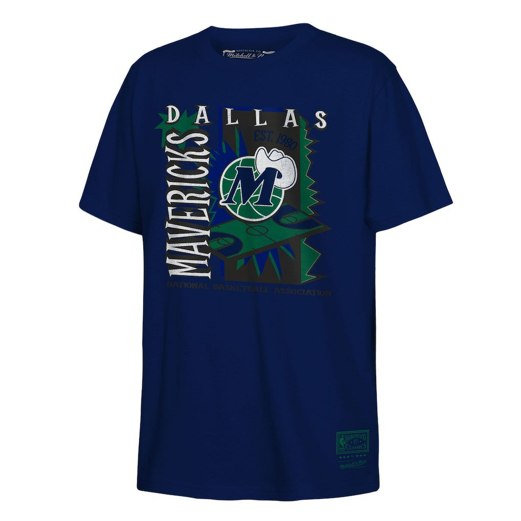 Navy Dallas Mavericks Youth Retro '90s Poster T-Shirt sale | NBA