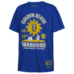 Royal Golden State Warriors Youth Retro Mascot Script T-Shirt sale | NBA