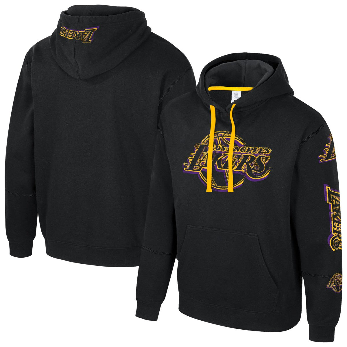 Black Los Angeles Lakers Stadium Essentials Unisex Elementized Pullover Hoodie | NBA