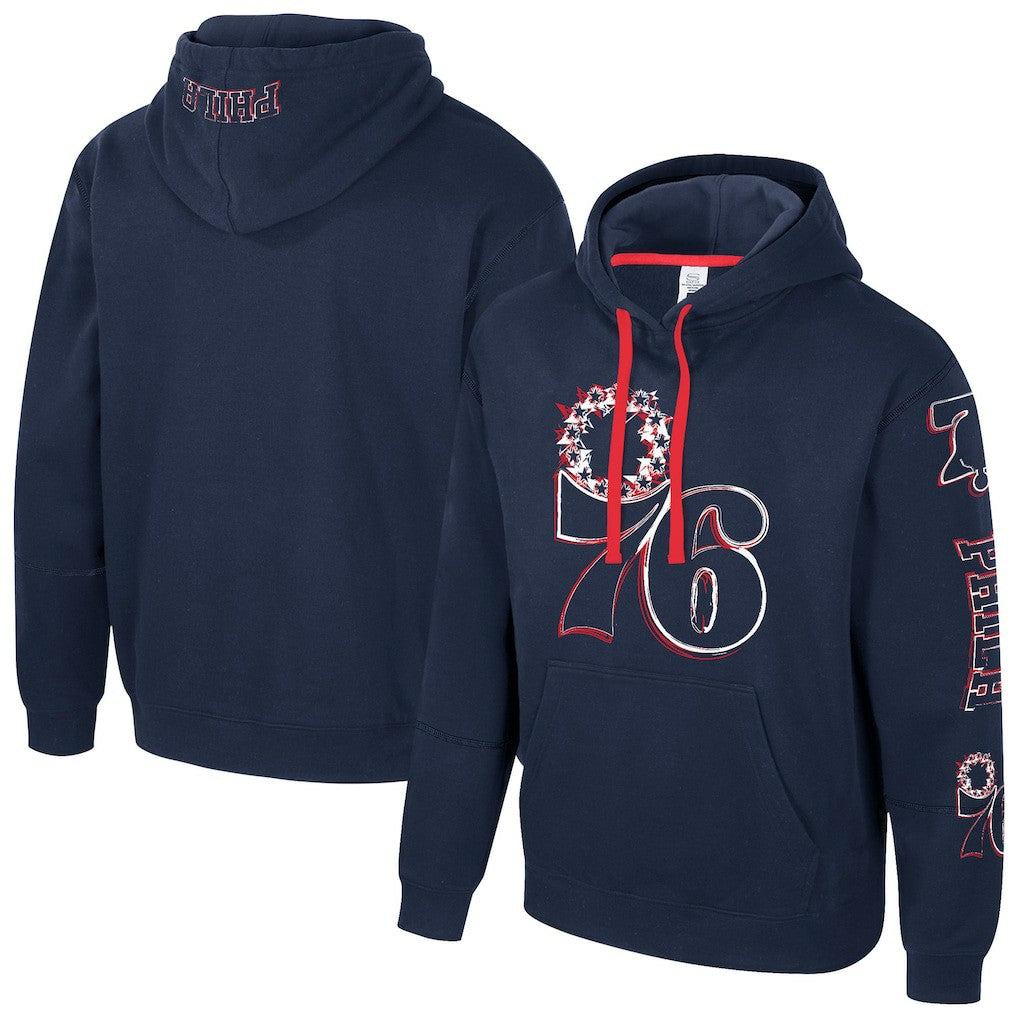 Navy Philadelphia 76ers Stadium Essentials Unisex Elementized Pullover Hoodie | NBA