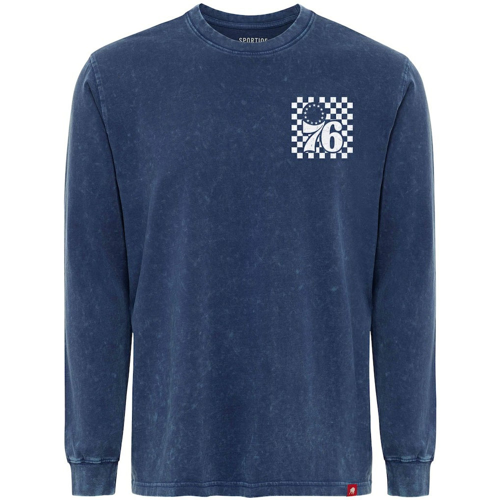 Blue Philadelphia 76ers Sportiqe Men's Bono Long Sleeve T-Shirt | NBA