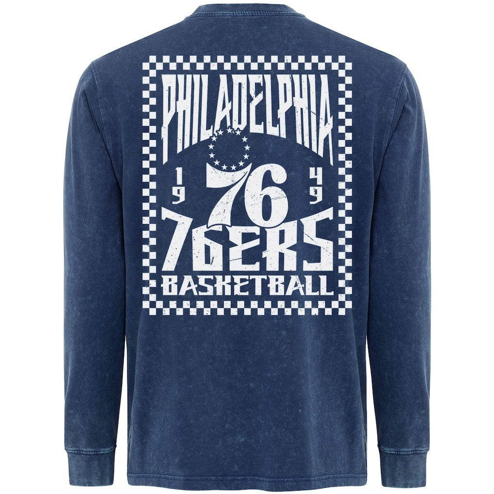 Blue Philadelphia 76ers Sportiqe Men's Bono Long Sleeve T-Shirt | NBA
