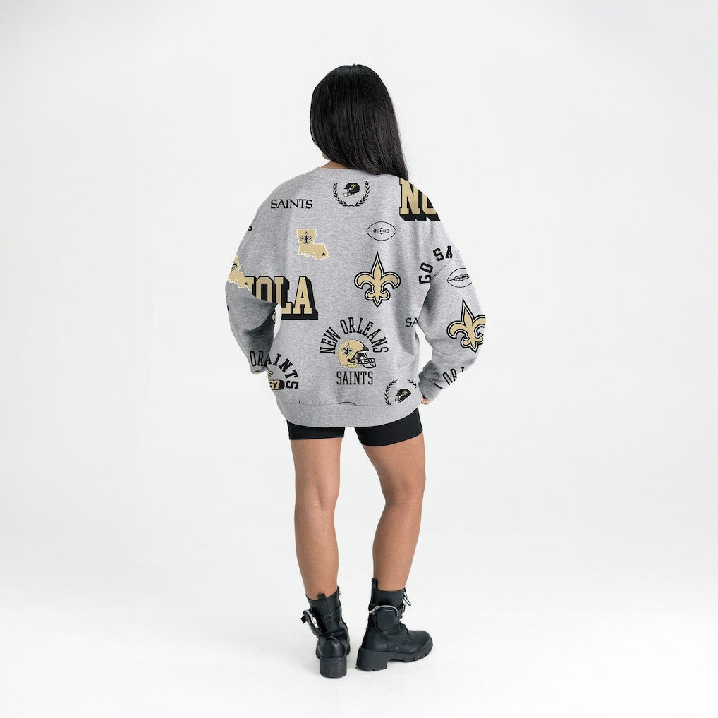 New Orleans Saints Gameday Couture Women's Always On Repeat Fleece Sweatshirt | NFL Online