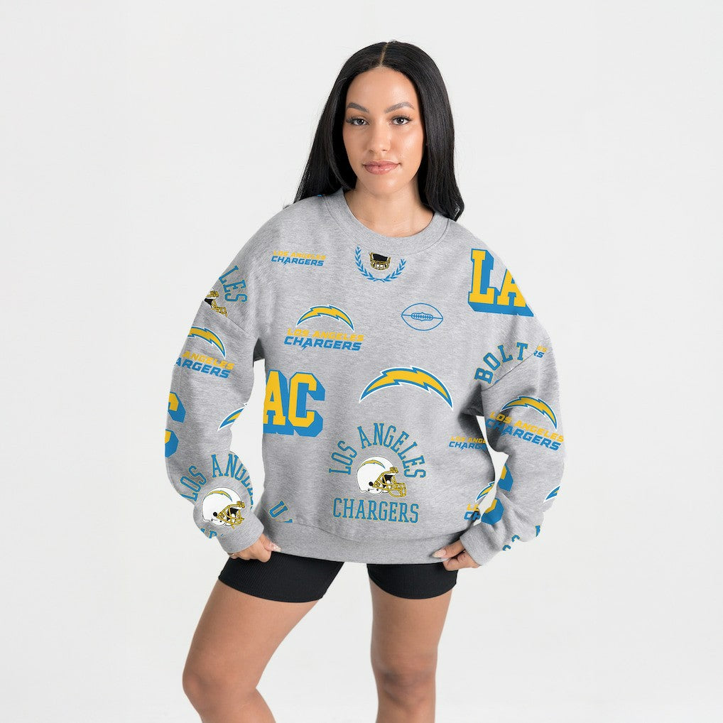 Los Angeles Chargers Gameday Couture Women's Always On Repeat Fleece Sweatshirt | NFL Discount