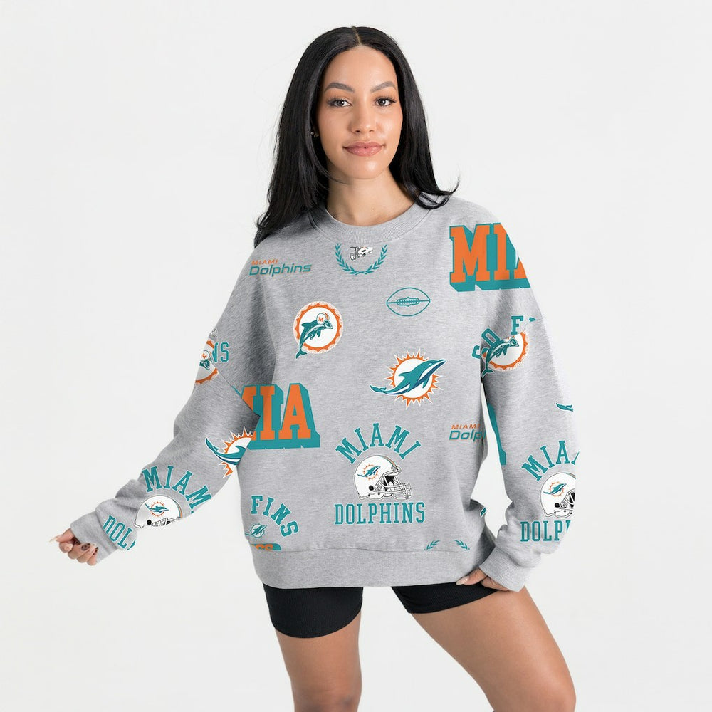 Miami Dolphins Gameday Couture Women's Always On Repeat Fleece Sweatshirt | NFL Near me