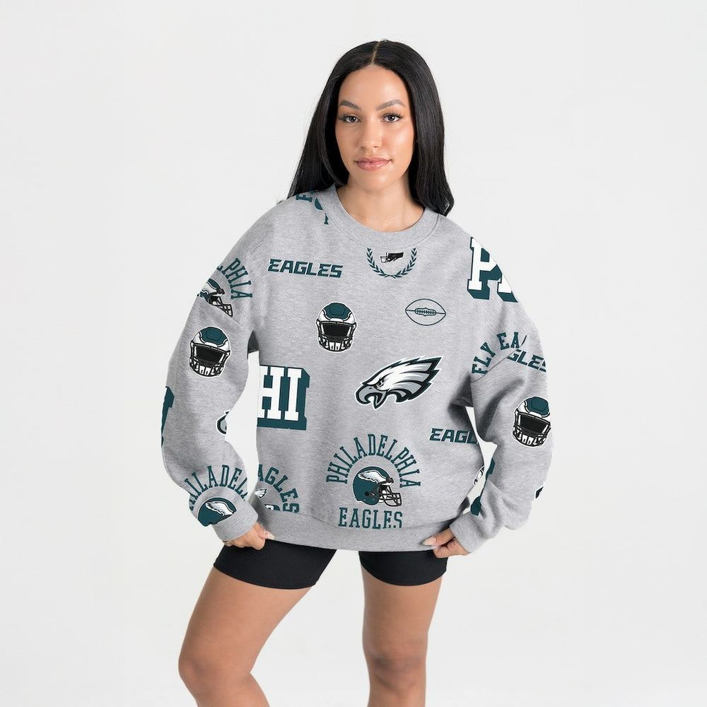 Philadelphia Eagles Gameday Couture Women's Always On Repeat Fleece Sweatshirt | NFL Hot