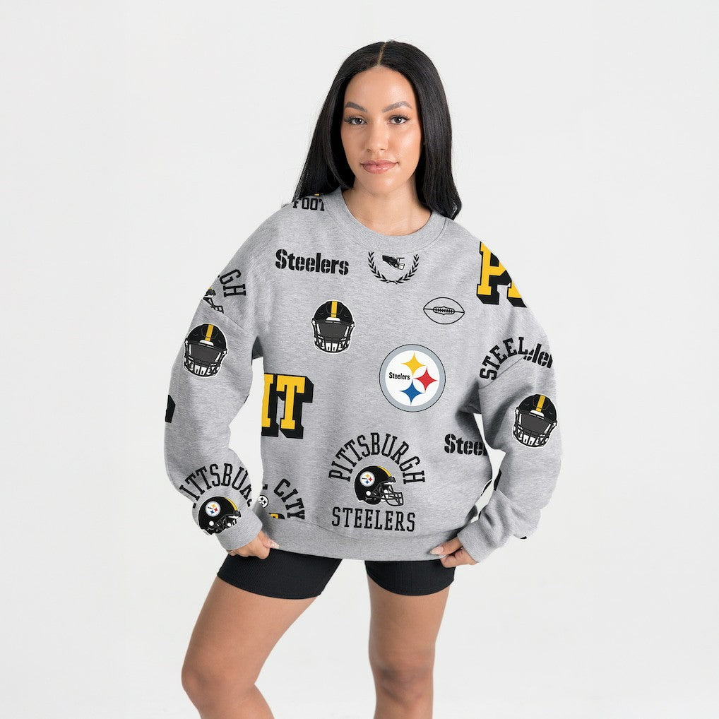 Pittsburgh Steelers Gameday Couture Women's Always On Repeat Fleece Sweatshirt | NFL New