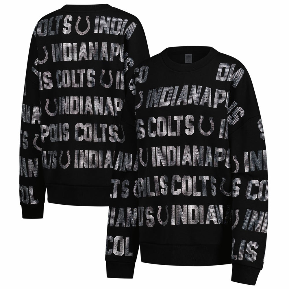 Indianapolis Colts Gameday Couture Women's Oversized Hype Era Rhinestone Text Sweatshirt | NFL Online