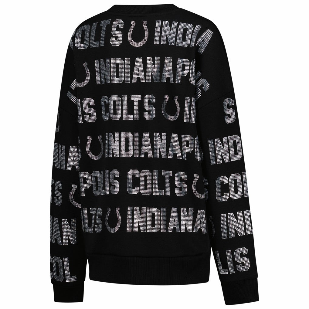 Indianapolis Colts Gameday Couture Women's Oversized Hype Era Rhinestone Text Sweatshirt | NFL Online
