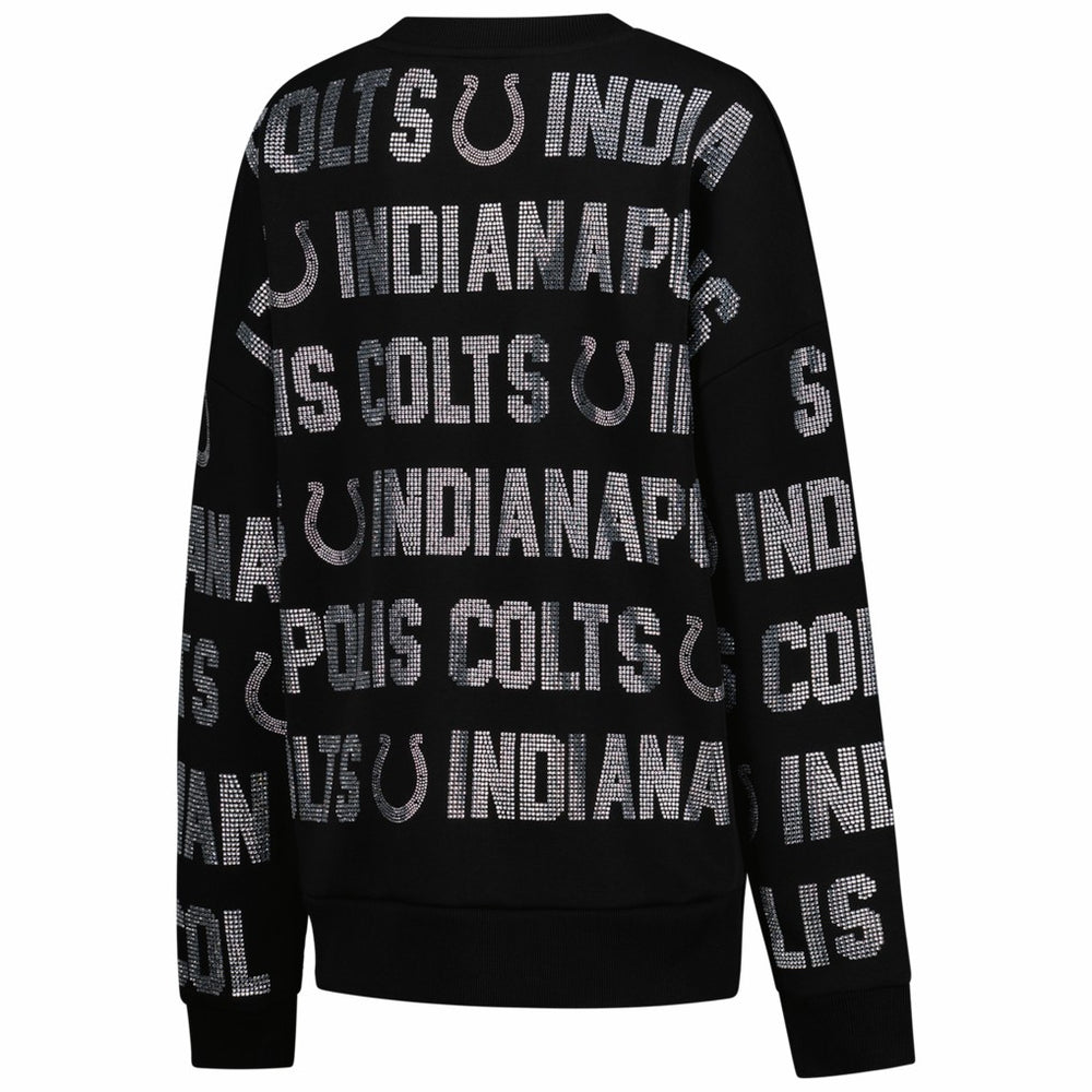 Indianapolis Colts Gameday Couture Women's Oversized Hype Era Rhinestone Text Sweatshirt | NFL Online