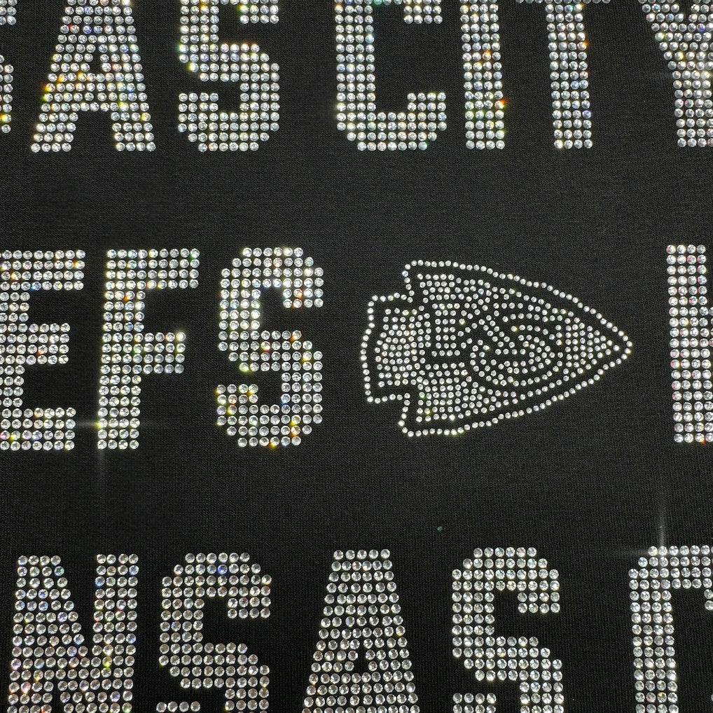 Kansas City Chiefs Gameday Couture Women's Oversized Hype Era Rhinestone Text Sweatshirt | NFL Outlet