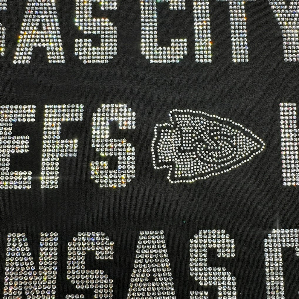 Kansas City Chiefs Gameday Couture Women's Oversized Hype Era Rhinestone Text Sweatshirt | NFL Outlet