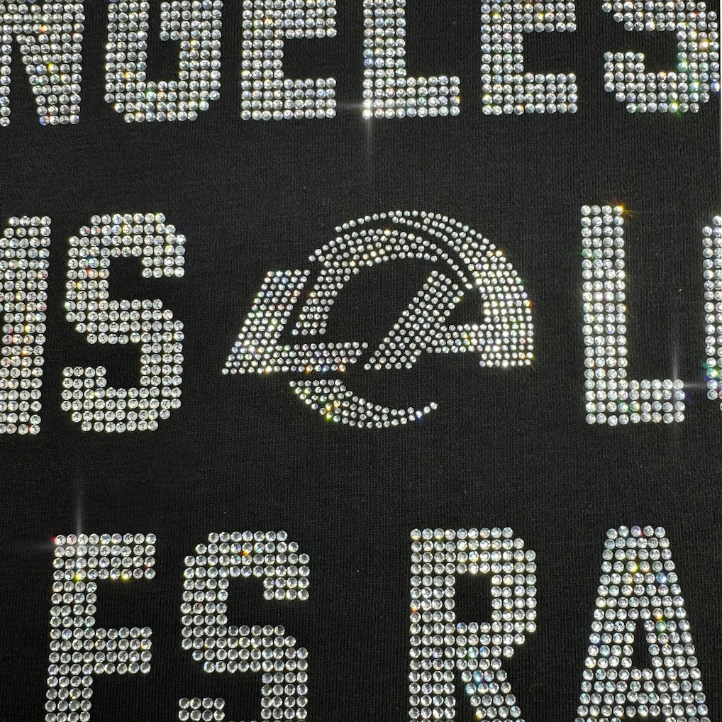 Los Angeles Rams Gameday Couture Women's Oversized Hype Era Rhinestone Text Sweatshirt | NFL New