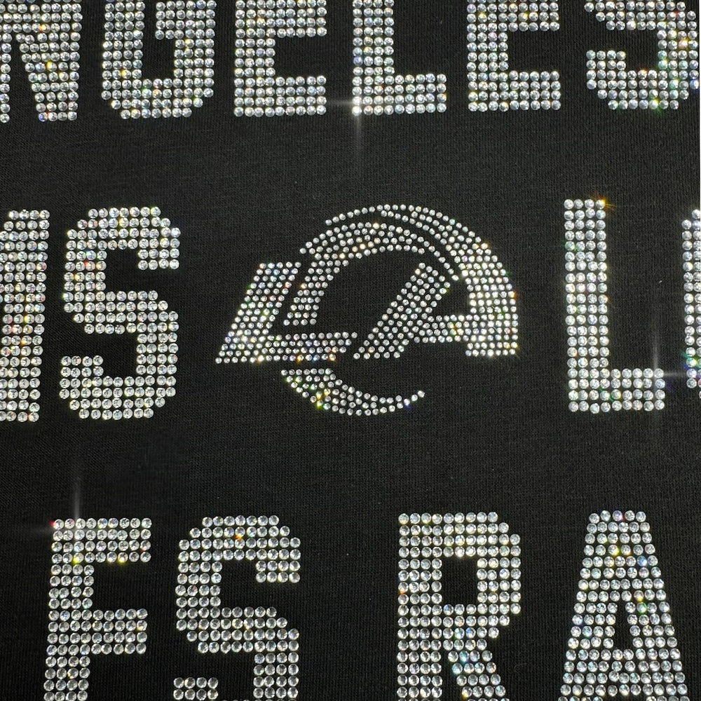 Los Angeles Rams Gameday Couture Women's Oversized Hype Era Rhinestone Text Sweatshirt | NFL New