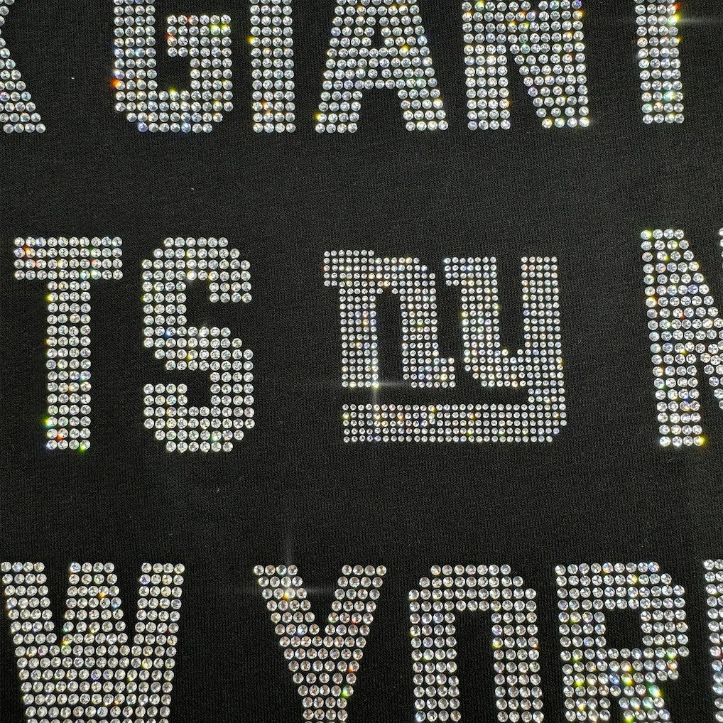 New York Giants Gameday Couture Women's Oversized Hype Era Rhinestone Text Sweatshirt | NFL On sale